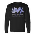 Peace Love Cure Periwinkle Ribbon Esophageal Cancer Long Sleeve T-Shirt Gifts ideas
