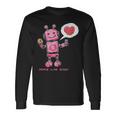 Peace Love Donuts Retro Robot Long Sleeve T-Shirt Gifts ideas