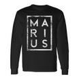 Personalisiertes Marius Vintage-Schwarz Langarmshirts, Retro Namensdesign Geschenkideen