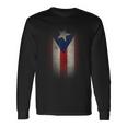 Puerto Rico Washed Flag Langarmshirts Geschenkideen