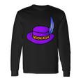 Purple Hat With Blue Feather & Cheetah Pattern Band Long Sleeve T-Shirt Gifts ideas