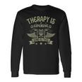 Therapy Is Expensive Wind Is Free Biker Dad Motorcycle Men Long Sleeve T-Shirt Gifts ideas