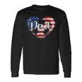 Retro 4Th Of July Patriotic Soccer Dad Usa Flag Heart Long Sleeve T-Shirt Gifts ideas