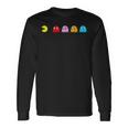 Retro Arcade-Spiel Charakter Langarmshirts, Nostalgisches Gamer Schwarz Tee Geschenkideen