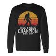 Retro Hide & Seek Champion Bigfoot Believe Vintage Graphic Long Sleeve T-Shirt Gifts ideas