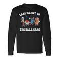 Retro Take Me Out Tothe Ball Game Baseball Hot Dog Bat Ball Long Sleeve T-Shirt Gifts ideas