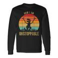 Retro Now I Am Unstoppable T-Rex Vintage Long Sleeve T-Shirt Gifts ideas