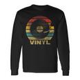 Retro Vinyl Schallplatte Langarmshirts Design, Schwarz Vintage Musik Tee Geschenkideen