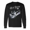 He Is Rizzin Jesus Playing Volleyball Sports Rizz Long Sleeve T-Shirt Gifts ideas