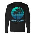 San Juan Puerto Rico Vintage Palm Trees Beach Souvenir Pride Long Sleeve T-Shirt Gifts ideas