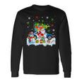 Santa Carrying Christmas Tree On Police Car Snowman Driver Long Sleeve T-Shirt Gifts ideas