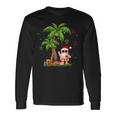 Santa Hawaiian Christmas Palm Tree Lights Long Sleeve T-Shirt Gifts ideas