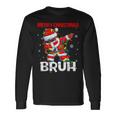 Santa Merry Christmas Bruh Afro African American Xmas Retro Long Sleeve T-Shirt Gifts ideas