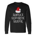 Santa's Favorite Sailor Christmas Hat Sailing Long Sleeve T-Shirt Gifts ideas