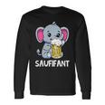 Saufifant Party Elefant Alkohol Bier Saufen Feiern Langarmshirts Geschenkideen