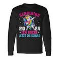 Schulkind 2024 Dabbing Unicorn Ich Rocke Jetzt Die Schule Langarmshirts Geschenkideen