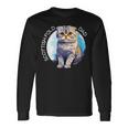 Scottish Fold Katzen Papa Cat Dad Daddy Haustier Freund Mit-Ausschnitt Langarmshirts Geschenkideen