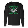 Shamrock And Roll Rock And Roll Saint Patrick's Day Skull Long Sleeve T-Shirt Gifts ideas