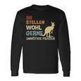 Sie Stellen Wohl Gerne Unnecessary Fragen Retro Kangaroo S Langarmshirts Geschenkideen