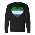 Sierra Leone Heart Siera Leonean Roots Flag Pride Love Long Sleeve T-Shirt Gifts ideas