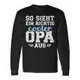 With So Sieht Ein Richtig Cooler Opa German Text Black Langarmshirts Geschenkideen
