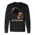 Solar Eclipse 2024 Guinea Pig Wearing Glasses Long Sleeve T-Shirt Gifts ideas
