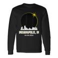 Solar Eclipse 2024 Indianapolis Skyline Indiana Eclipse Long Sleeve T-Shirt Gifts ideas
