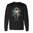 Solar Eclipse 2024 Lake Reflections Texas Solar Eclipse Long Sleeve T-Shirt Gifts ideas