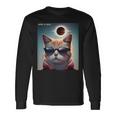 Solar Eclipse Cat 2024 April 8 Solar Eclipse Glasses Long Sleeve T-Shirt Gifts ideas