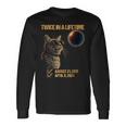 Solar Eclipse Cat Twice In Lifetime 2024 Solar Eclipse Long Sleeve T-Shirt Gifts ideas