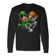 St Patrick's Day Irish Leprechaun Basketball Player Dunk Long Sleeve T-Shirt Gifts ideas