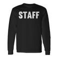 Staff Estampado En El Pecho Y La Espalda Con Texto Staff Camiseta de manga larga Ideas de regalos