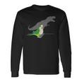 T-Rex Green Monk Parakeet Birb Memes Screaming Parrot Long Sleeve T-Shirt Gifts ideas