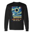 Terre Haute Indiana Total Solar Eclipse 2024 Starry Night Long Sleeve T-Shirt Gifts ideas
