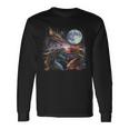 Three Dragon Starry Night Dragon Animal Howling At The Moon Long Sleeve T-Shirt Gifts ideas