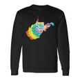 Tie Dye West Virginia Tie Dyed Print State Shape Long Sleeve T-Shirt Gifts ideas