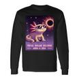 Total Solar Eclipse 2024 April 8 Axolotl In Glasses Long Sleeve T-Shirt Gifts ideas
