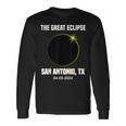 Total Solar Eclipse 2024 City San Antonio Texas Eclipse Long Sleeve T-Shirt Gifts ideas