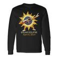 Total Solar Eclipse 2024 Cute Solar Eclipse Dabbing Long Sleeve T-Shirt Gifts ideas