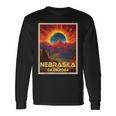Total Solar Eclipse 2024 Nebraska Vintage Long Sleeve T-Shirt Gifts ideas