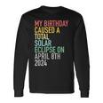 Total Solar Eclipse 4-8-2024 April 8Th Birthday Astrology Long Sleeve T-Shirt Gifts ideas