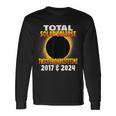Total Solar Eclipse Twice In One Lifetime 2017 & 2024 Cosmic Long Sleeve T-Shirt Gifts ideas