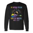 Total Solar Eclipse And Yes It's My Birthday April 8 2024 Long Sleeve T-Shirt Gifts ideas