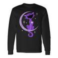 Trendy Purple Cat Crescent Moon Howl Long Sleeve T-Shirt Gifts ideas