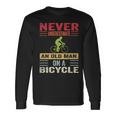 Never Underestimate An Old Man On A Bicycle Cycling Retro Long Sleeve T-Shirt Gifts ideas