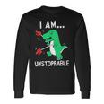 I Am Unstoppable T-Rex Dinosaur Claw Grabber Xmas Long Sleeve T-Shirt Gifts ideas