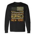 Us Flag American Total Solar Eclipse 2024 Buffalo New York Long Sleeve T-Shirt Gifts ideas