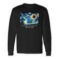 Vintage American Totality Starry Night Eclipse Solar 2024 Long Sleeve T-Shirt Gifts ideas