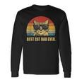 Vintage Best Cat Dad Ever Bump Fist Father's Day Cat Daddy Long Sleeve T-Shirt Gifts ideas
