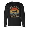 Vintage Crocodiles Just A Boy Who Loves Crocodiles Boys Long Sleeve T-Shirt Gifts ideas